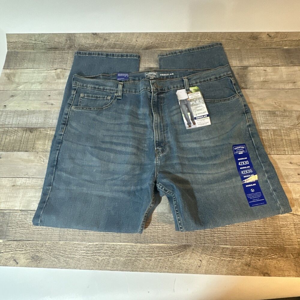 Signature Levi Strauss Gold Flex Performance Jeans Men’s 42X30 Reg Straight Leg - Picture 7 of 16